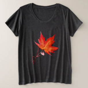 Crimson Leaves: Autumn Vibes Women's Plus Size T-Shirt
