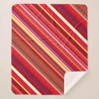 Crimson Leaves Red, Yellow, and Purple Stripe Sherpa Blanket
