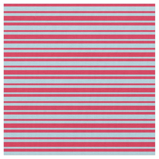 Crimson & Light Blue Lined/Striped Pattern Fabric (Close Up)