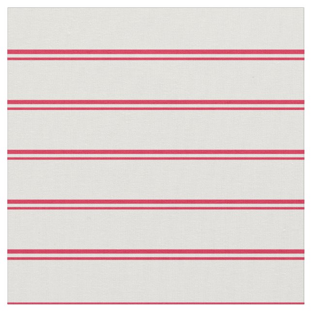 Crimson & Light Cyan Striped Pattern Fabric (Close Up)