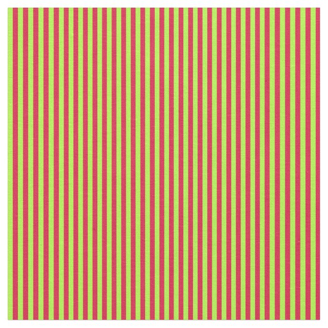 Crimson & Light Green Coloured Lines Fabric (Close Up)