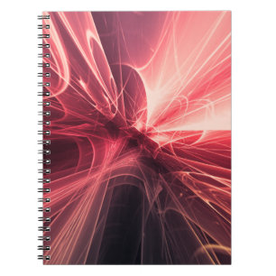 Crimson Lightwave Fractal Art Notebook