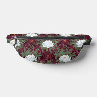 Crimson Lotus Elegance Pattern - The White Lotus Bum Bags