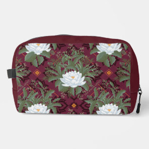 Crimson Lotus Elegance Pattern - The White Lotus Dopp Kit