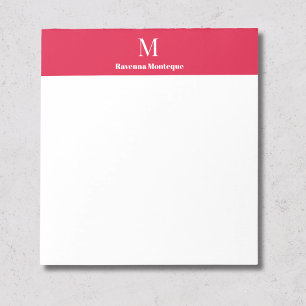 Crimson Luxury Personalized Name Monogram Notepad