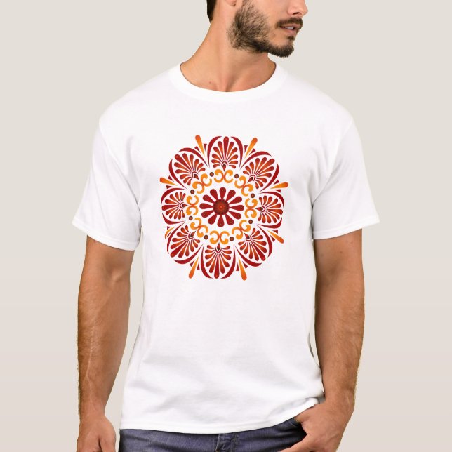 Crimson Mandala Mens T-shirt (Front)