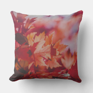 Crimson Maple Reverie Throw Pillow