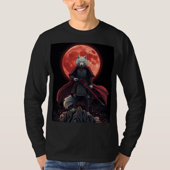 Crimson Moon Wolf Ronin T-Shirt (Front)
