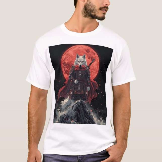Crimson Moon Wolf Ronin T-Shirt (Front)