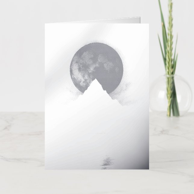 Crimson Moonrise Greeting Card (Front)
