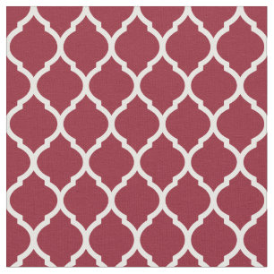 Crimson Moroccan Quatrefoil Fabric