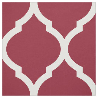 Crimson Moroccan Quatrefoil Large Scale Fabric