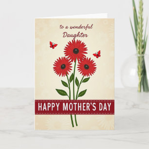 Crimson Mothers Day Ribbon Card