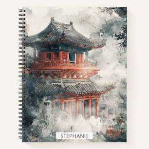 Crimson Mountain Pagoda Ink Wash (1) Notebook
