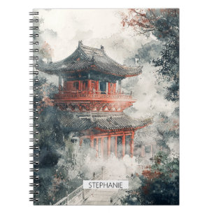 Crimson Mountain Pagoda Ink Wash (1) Notebook
