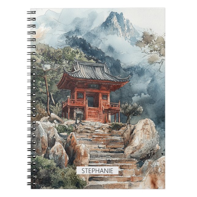 Crimson Mountain Pagoda Ink Wash (2) Notebook (Front)