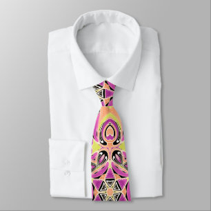 Crimson , multi-coloured mandala , mandala ,lime , tie