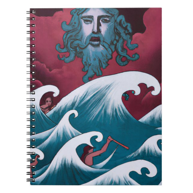 Crimson Neptune Oil Painting Notebook (Front)