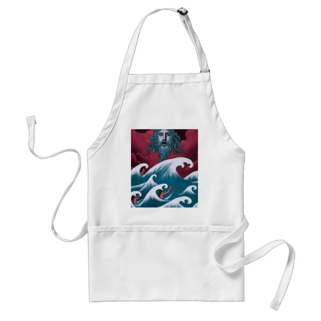 Crimson Neptune Oil Painting Standard Apron (Front)