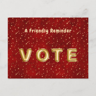 Crimson Nightfall Gold Star Illustration Postcard