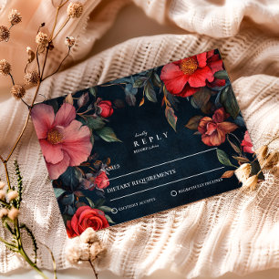 Crimson Noir Wedding RSVP Card