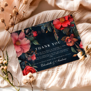 Crimson Noir Wedding  Thank You Card