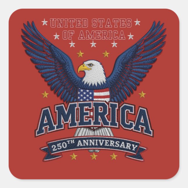 Crimson Patriot Anniversary Square Sticker (Front)