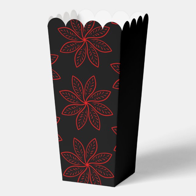 Crimson Pattern on Black  Favour Box (Back)