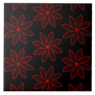 Crimson Pattern on Black Tile