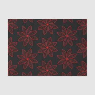 Crimson Pattern on Black Tissue Paper