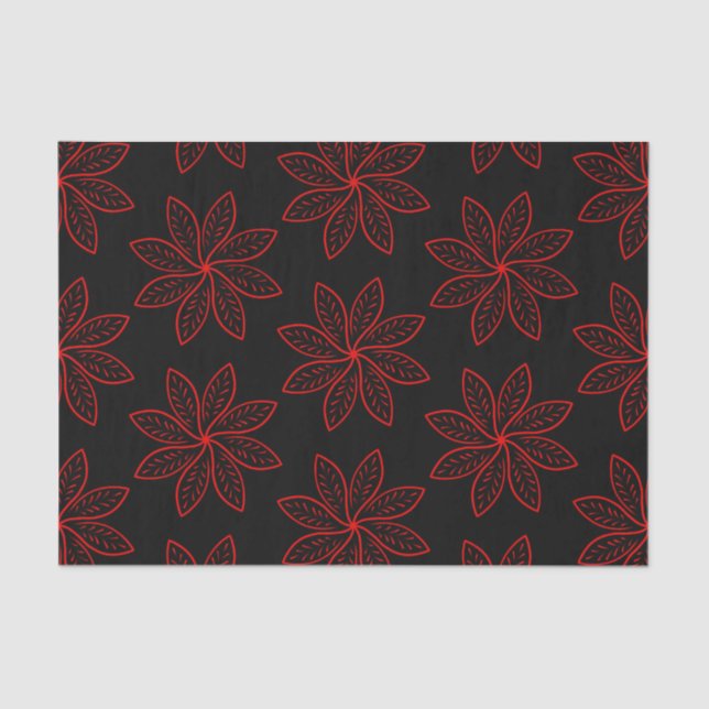 Crimson Pattern on Black  Tissue Paper (Front)