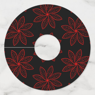 Crimson Pattern on Black Wine Glass Tag