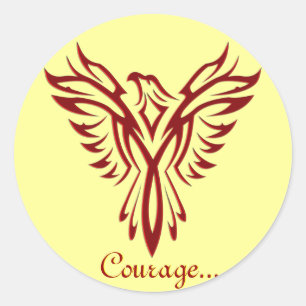 Crimson Phoenix Rising envelope sealers Classic Round Sticker