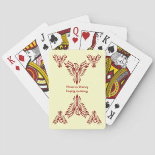 Crimson Phoenix Rising from Ashes Playing Cards