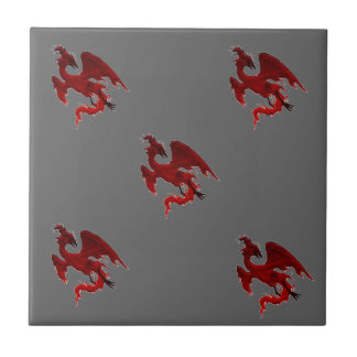 CRIMSON PHOENIX RISING FROM ASHES TILE