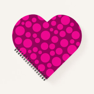 Crimson pink polka dot notebook
