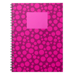 Crimson pink polka dot notebook