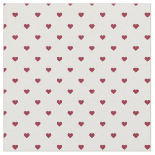 Crimson Polka Dot Hearts Fabric