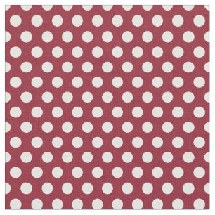 Crimson Polka Dots Fabric
