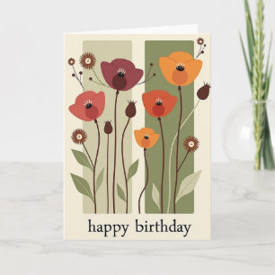Crimson Poppy Birthday Card