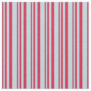 Crimson & Powder Blue Coloured Stripes Pattern Fabric