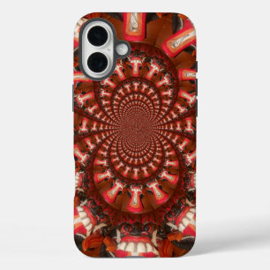 Crimson Pulse Kaleidoscope Tongue Abstract Art iPhone 16 Plus Case