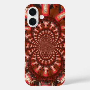 Crimson Pulse   Kaleidoscope Tongue Abstract Art   iPhone 16 Case