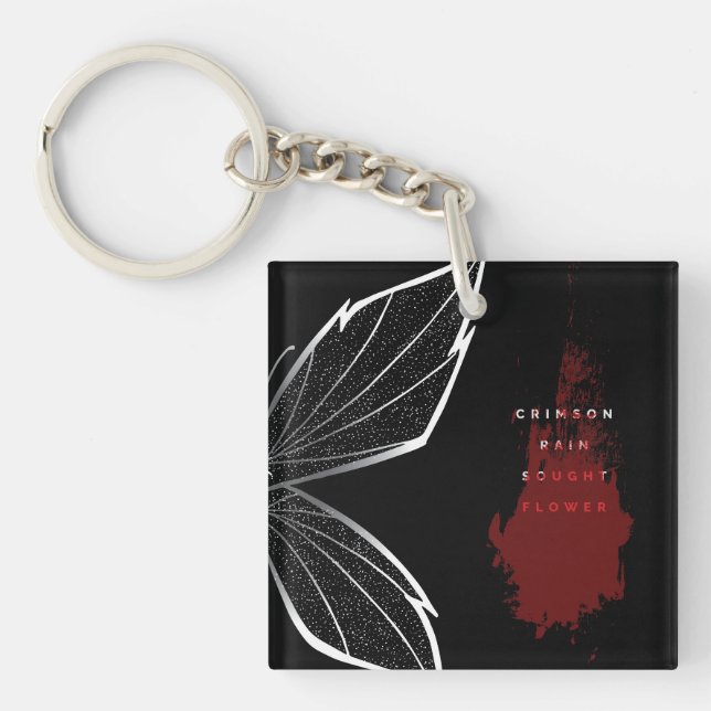 Crimson Rain Sought Flower (eng) Key Ring (Front)