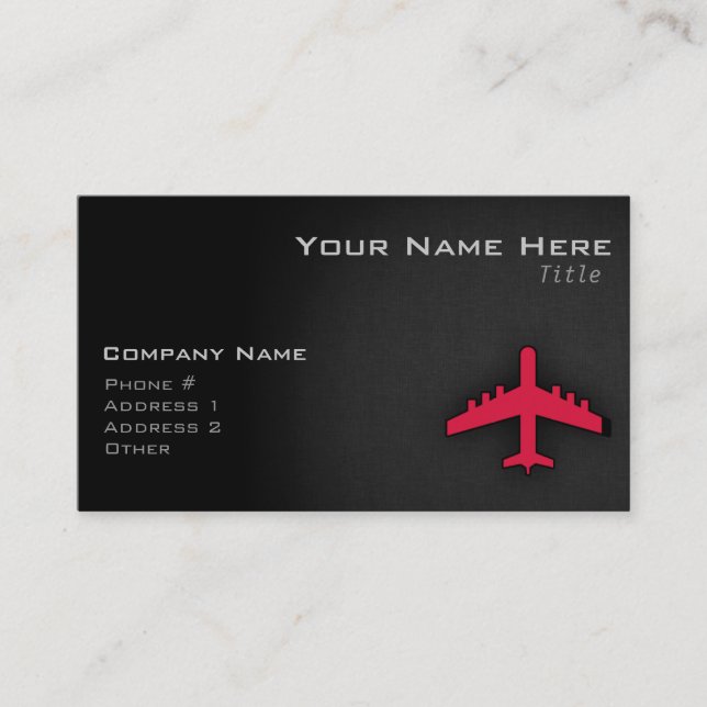 Crimson Red Aeroplane Business Card (Front)