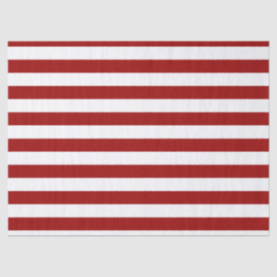 Crimson Red and White Stripes Tissue Paper