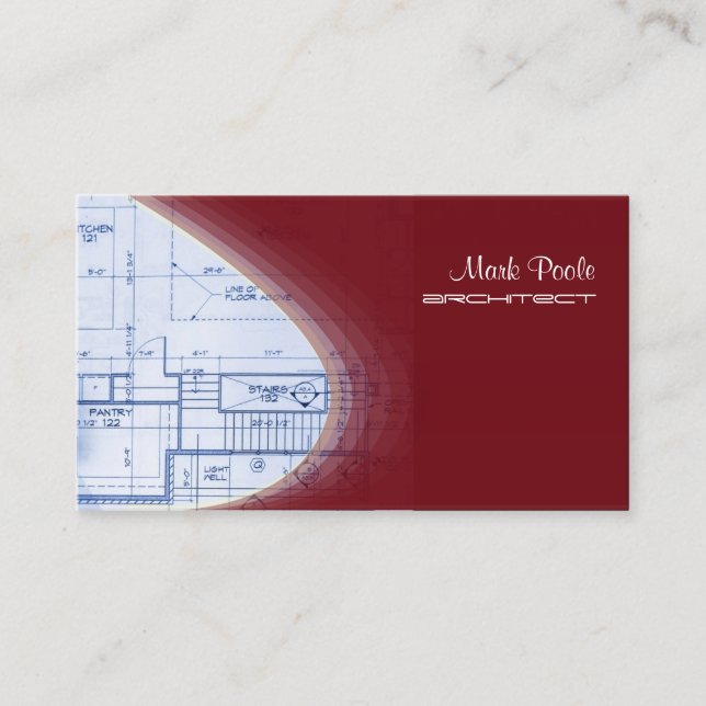 Crimson Red Architect business cards (Front)