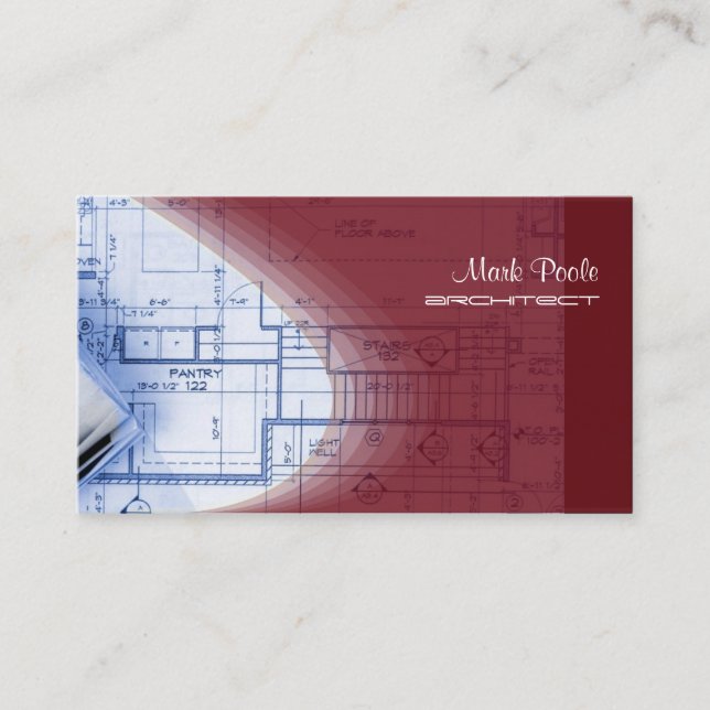 Crimson Red Architect business cards (Front)