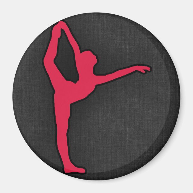 Crimson Red Ballet Dancer Magnet (Front)