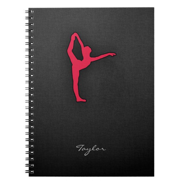 Crimson Red Ballet Dancer Notebook (Front)